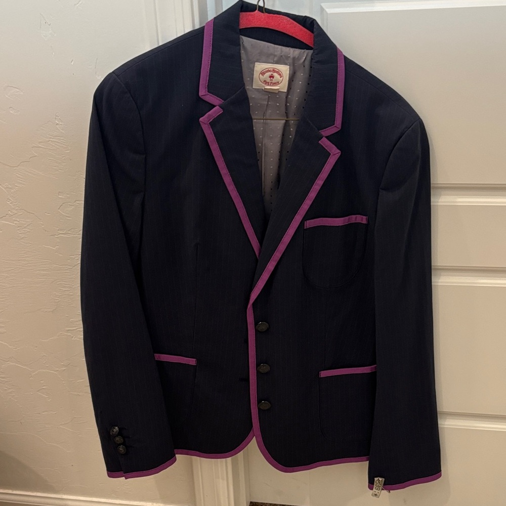 Brooks Brothers Black Blazer with Purple Trim